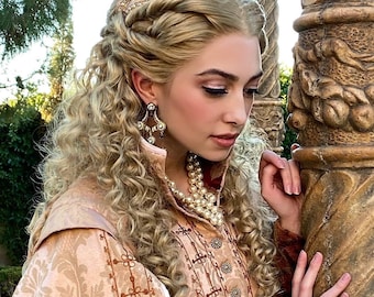 Renaissance Lucrezia Borgia Historical Blonde Lace Front Wig