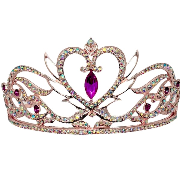 Serenity Neo Queen Moon Tiara Sailor Crystal Rhinestone Rose Metal Crown Princess Cosplay