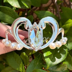Serenity Queen Moon Tiara Comb Clear Crystal Rhinestone Metal CrownSailor  Princess Cosplay