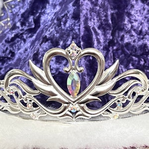 Serenity Neo Queen Moon Tiara Silver Sailor Crystal Rhinestone Metal Crown Princess Cosplay