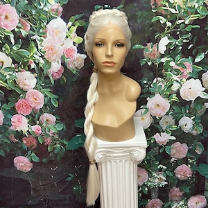 Rhaenyra Dragon House Wig White Braided Updo Lace Front