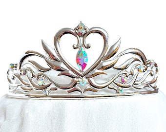 Serenity Neo Queen Moon Tiara Silver Sailor Crystal Rhinestone Metal Crown Princess Cosplay
