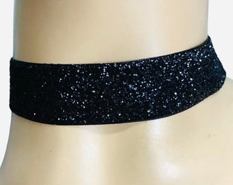 Cinderella Sparkle Black Velvet Ribbon Necklace Choker