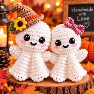 Crochet Ghost Pattern Halloween Amigurumi PDF, No Sew Ghost Crochet Pattern, Ghost Witch Pattern, Instant Download
