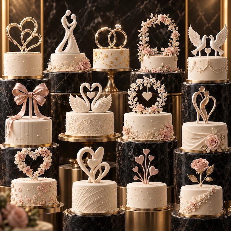 55+ Cake Topper STL Bundle, 3D Printable Cake Toppers, Birthday Wedding ...