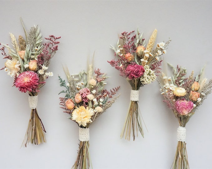 Small Dried Flower Bouquet 10, Mothers Day Gift, Bridesmaids Bouquet, Spring Wedding Flowers