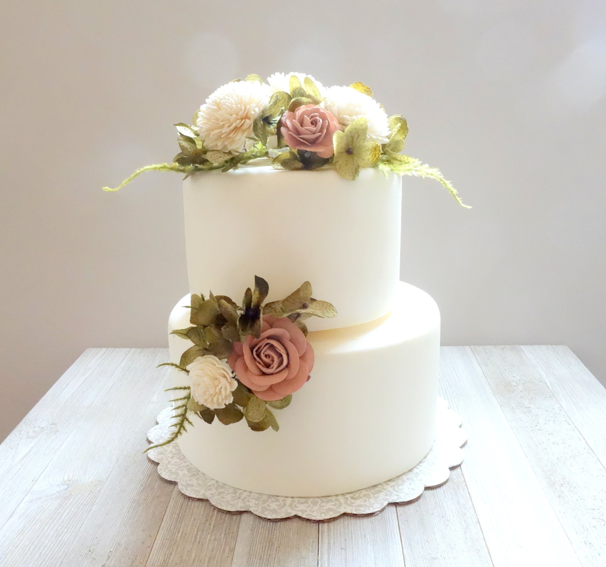 Flower cake topper Wedding cake topper Floral wedding cake topper cake flowers 