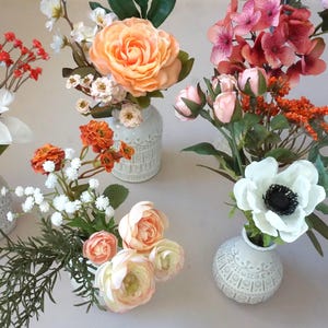 Faux Flower Stems: Peach, Pink & Orange DIY Centerpieces
