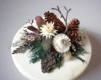 Woodland Wedding Cake Topper, Fairy Forest Cake Decor, Mountain Wedding Cake Decor, Earthy Wedding Cake Topper, Winter Cake Flowers