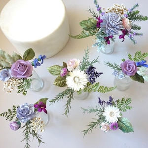 Dried Flower Cake Topper: Purple Passion Boho Decor