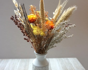Autumn Dried Flower Bouquet, Fall Grains Arrangement, Thanksgiving Decor