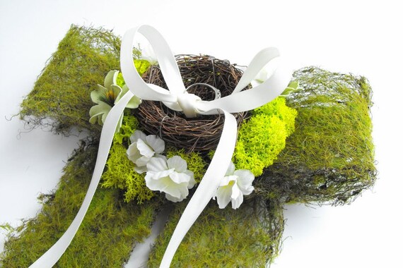 Moss Ring Pillow Woodland Wedding Ring Pillow Natural Forest Etsy
