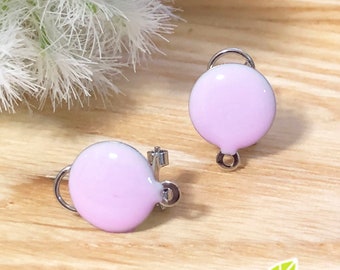 FN-ER-10207LV- Nickel Free, silver plated,Elegant earwire with colorful epoxy,lavender, 2 pairs
