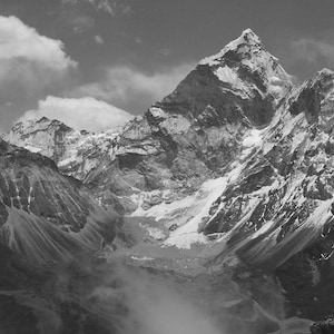 Himalaya Mountain Landscape Black and White Photo Fine Art Wall Art Home Decor 8 X 12