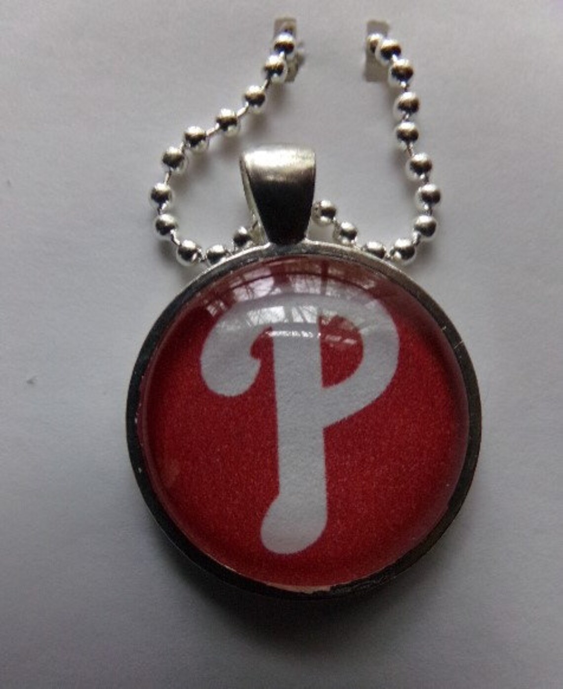 Phillies Logo Pendant 24 Ball Chain Necklace 1 Etsy