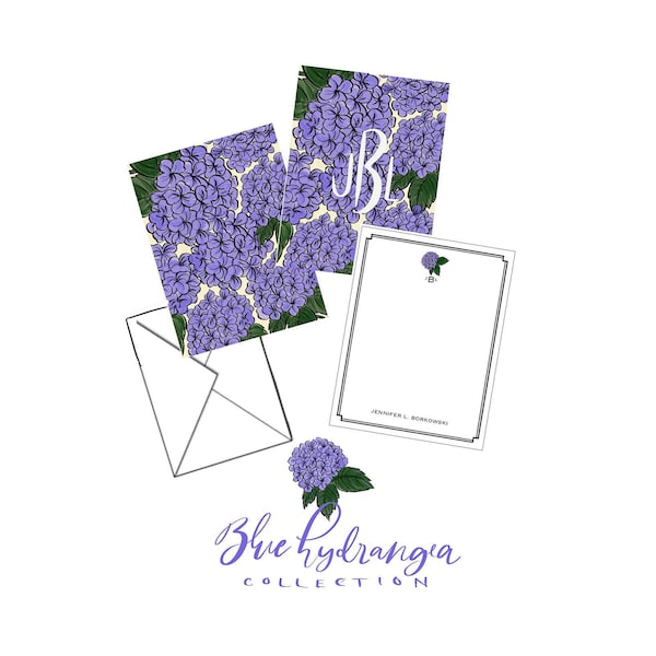 Blue Hydrangea Notecards/Invitations/Calling Cards