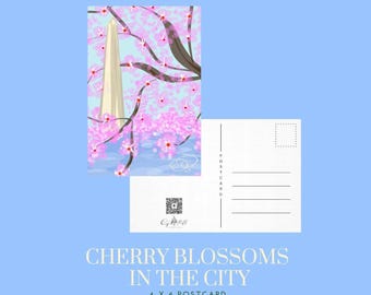 Cherry Blossom/Washington, DC Textured Postcards
