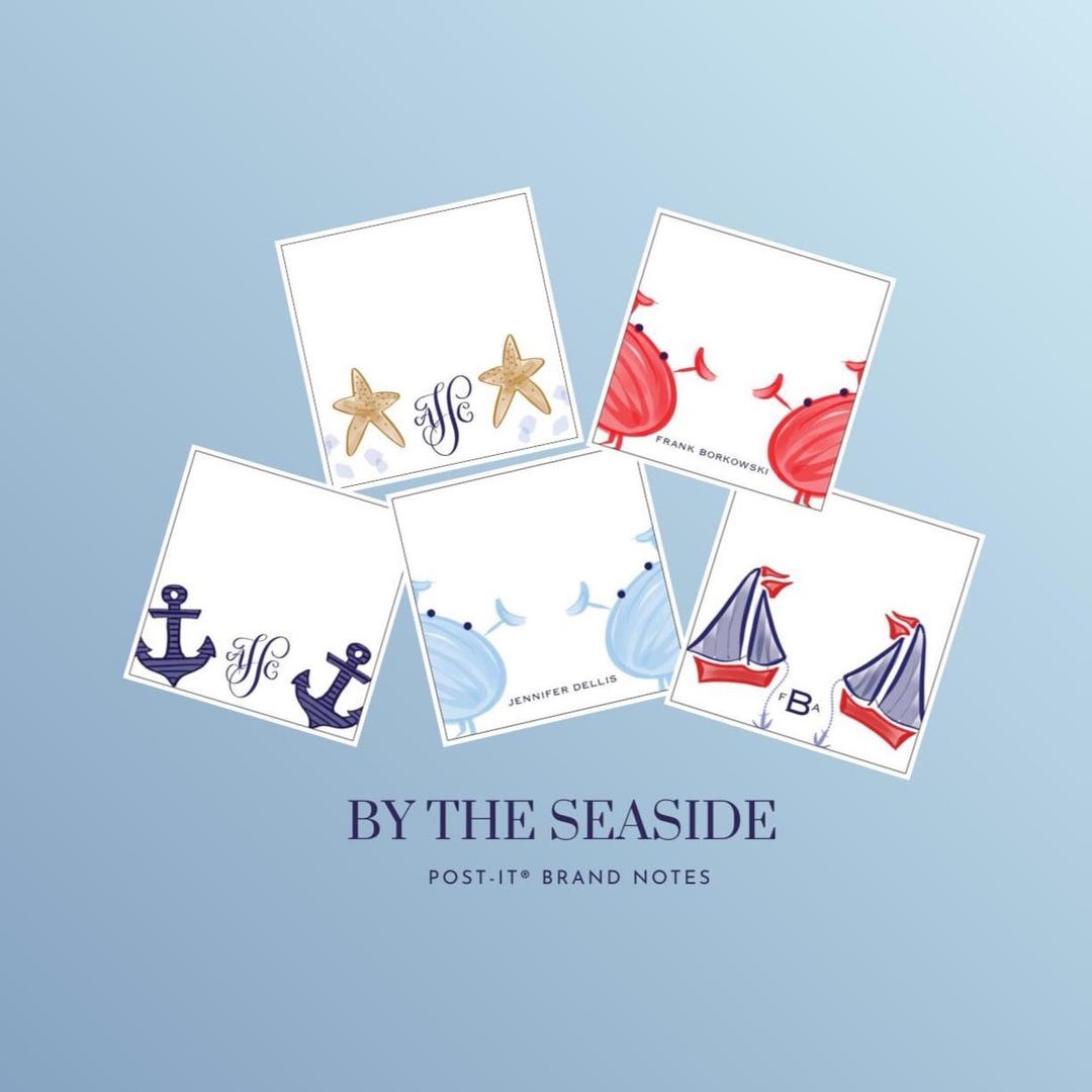 Nautical/crab Post-it® Notes Set - Etsy