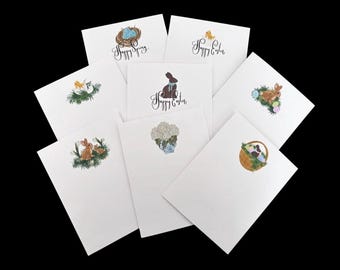 Easter/Easter Bunnies - FOLDED Notecard Set/Stationery