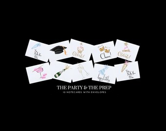 The Party &. The Prep - Preppy Notecard Set - Birthday/Wedding/Celebrations