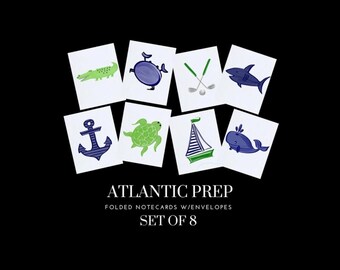 Atlantic Prep - Preppy Notecard Set - Nautical/Boys/Men