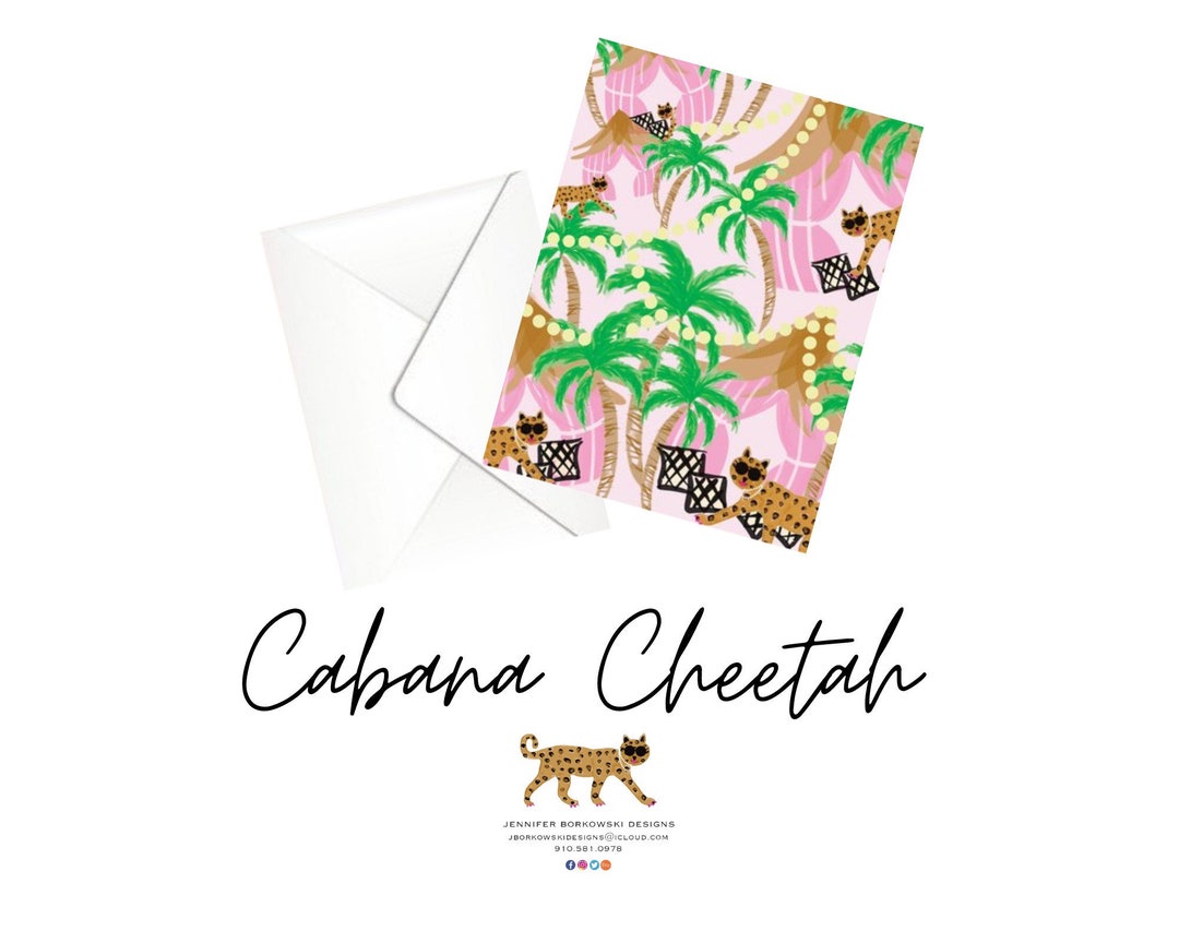 Cabana Cheetah Notecards & Stationery - Etsy