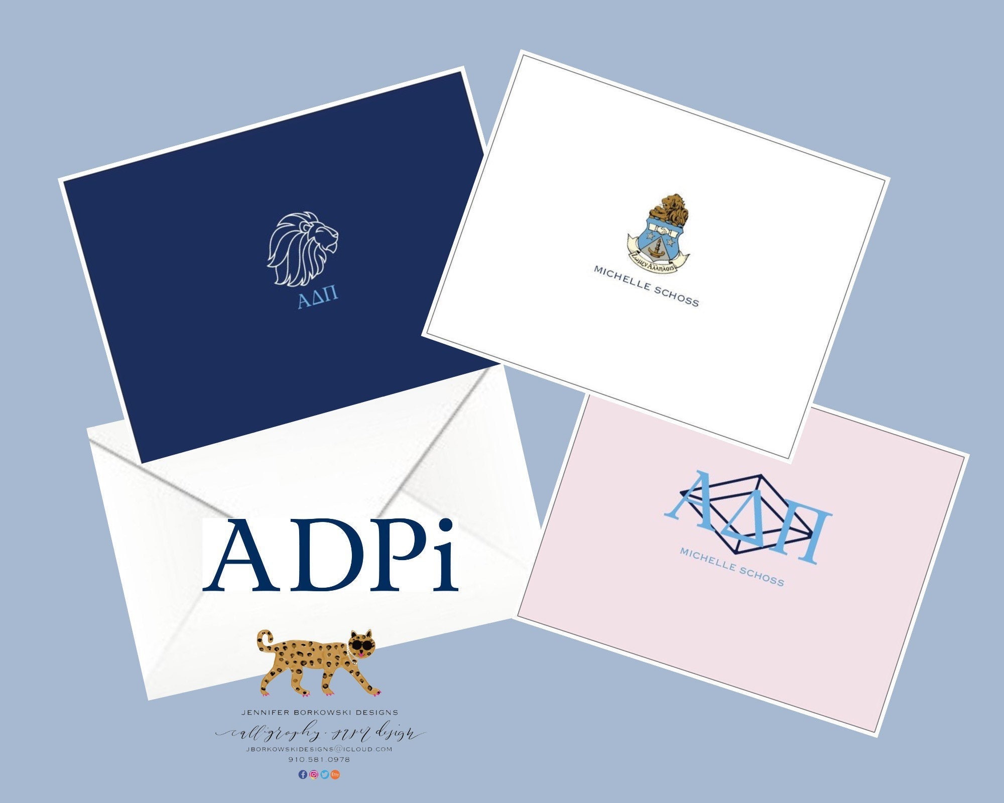 Custom 4x6 10-pack Blank Note Cards With Envelopes/ Welcome/ Sorority / Greeting  Cards/ African American/jack and Jill/ Gamma Phi Delta 