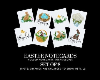 Easter/Easter Bunnies - FOLDED Notecard Set/Stationery