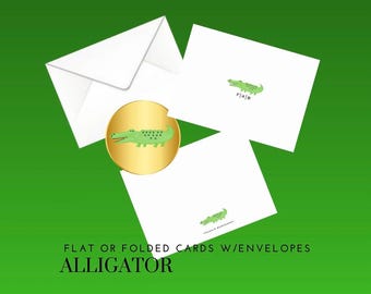 Personalized Alligator Stationery: Notecards, Notepad and Post-it® Notes