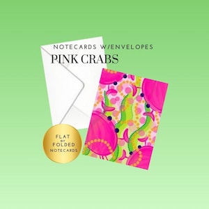 Nautical Pink Crab Notecards
