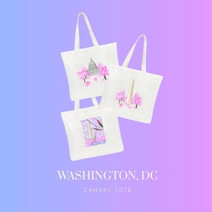 Cherry Blossom/Washington, DC Canvas Totes - 3 Choices!