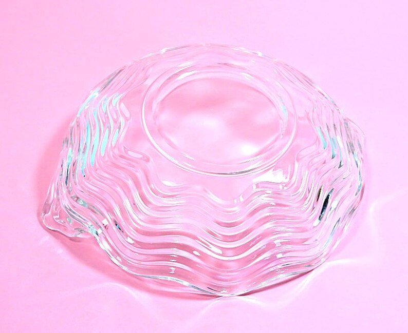 Elegant Glass Wave Bowl Lug Handles
