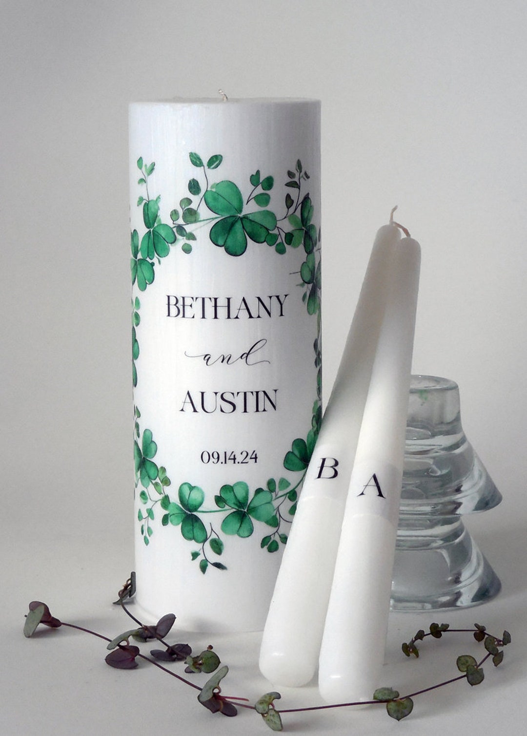 Irish Wreath Wedding Unity Candles Etsy