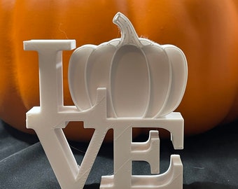 Custom Fall Love Sculpture!-Many colors available- Halloween love sign, Autumn statue decor