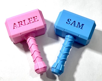 Personalized Thor Hammer Baby Rattle: Cosplay Nursery Decor