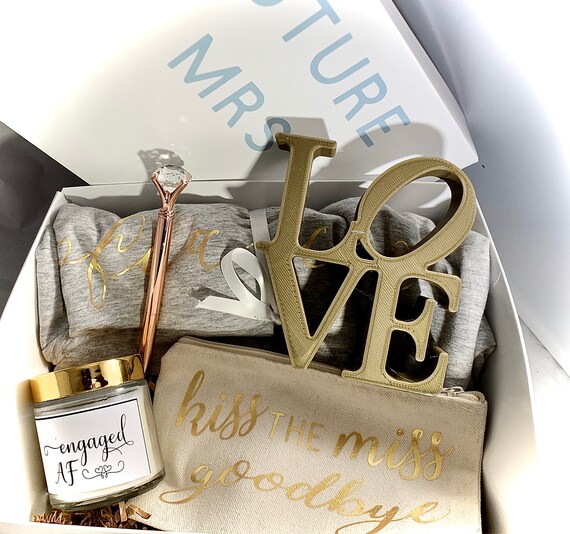 Engagement Gift Box Personalized Bride Engagement Gift Box Etsy