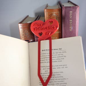 Heart Valentines Day 3D Printed Custom bookmark or page holder perfect gift for her