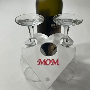 Mama Weinglas Caddy / Butler für Picknick - Hält 2 Gläser und Korkenzieher - Weinglashalter für einzigartiges Geschenk - Wino, Weinliebhaber Geschenk