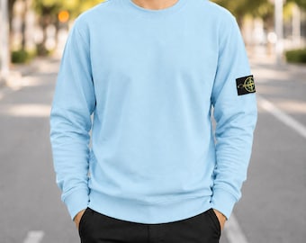 Stone Island Sweatshirt mit Kompass-Patch | Klassischer Baumwoll-Rundhalsausschnitt | Lässige Streetwear