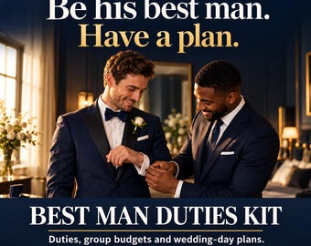 Best Man Duties Kit, Wedding Day Planner & Checklist, Stag Do and Bachelor Party Budget Planner, Editable Word + PDF, A4, US Letter