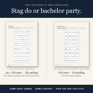 Stag Do Games, Bachelor Party & Bucks Party Games, Groom Quiz, Challenge Cards, Awards, Editable Word + PDF, UK and US Editions imagen 6