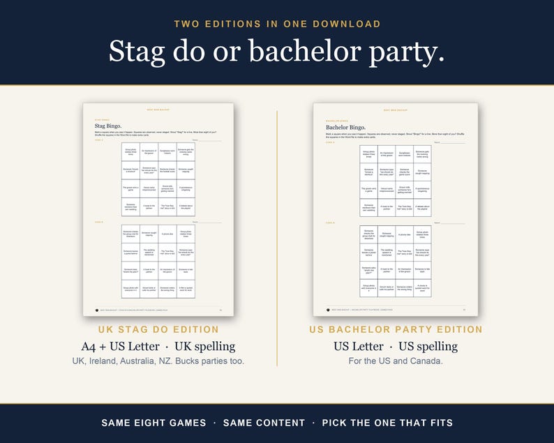 Stag Do Games, Bachelor Party & Bucks Party Games, Groom Quiz, Challenge Cards, Awards, Editable Word + PDF, UK and US Editions imagen 6