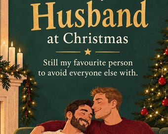 Funny Christmas Card for Husband, Gay Couple Festive Greeting (7x5 inch, portrait)