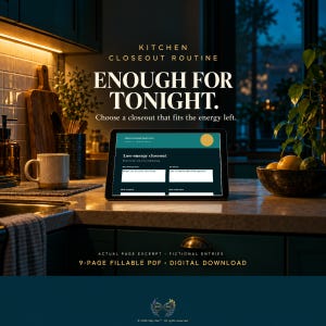 Kitchen Closeout Routine, Fillable Kitchen Reset Checklist PDF