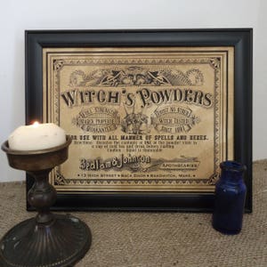 witch spells and potions, witch decor, apothecary pharmacy label Halloween decor house sign for witches or wicca kitchen, ready to ship