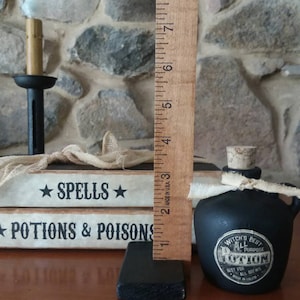 Handmade Halloween book display, potions bottle, Halloween witch props, decoration,spells, potions, poisons book stack, image 8