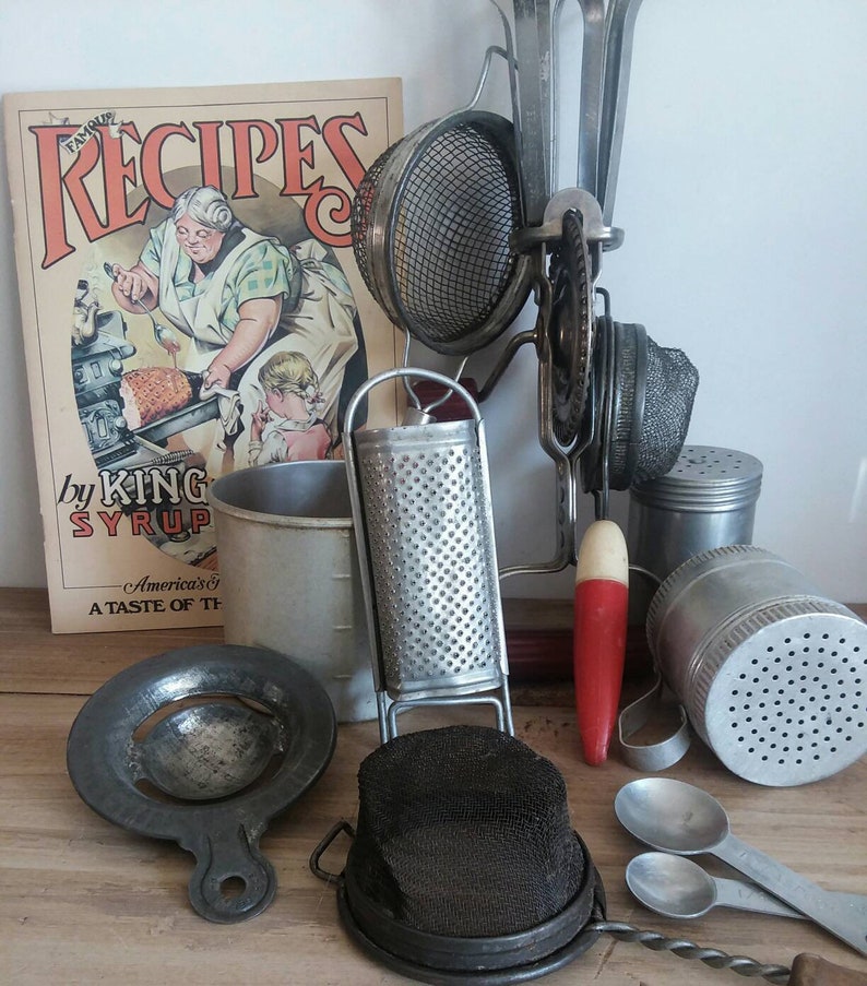 Vintage Kitchen Antique 12 Pc Retro Farmhouse Kitchen Props Etsy
