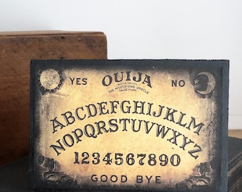 Ouija board ornament, display, small spooky Halloween gift decoration, voodoo fortune teller