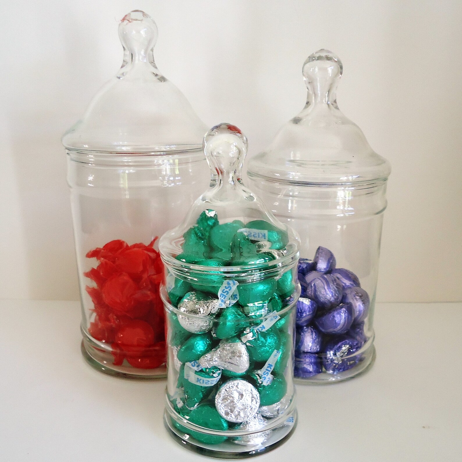 Vintage Glass Apothecary Jars Bathroom Kitchen Storage Candy Etsy