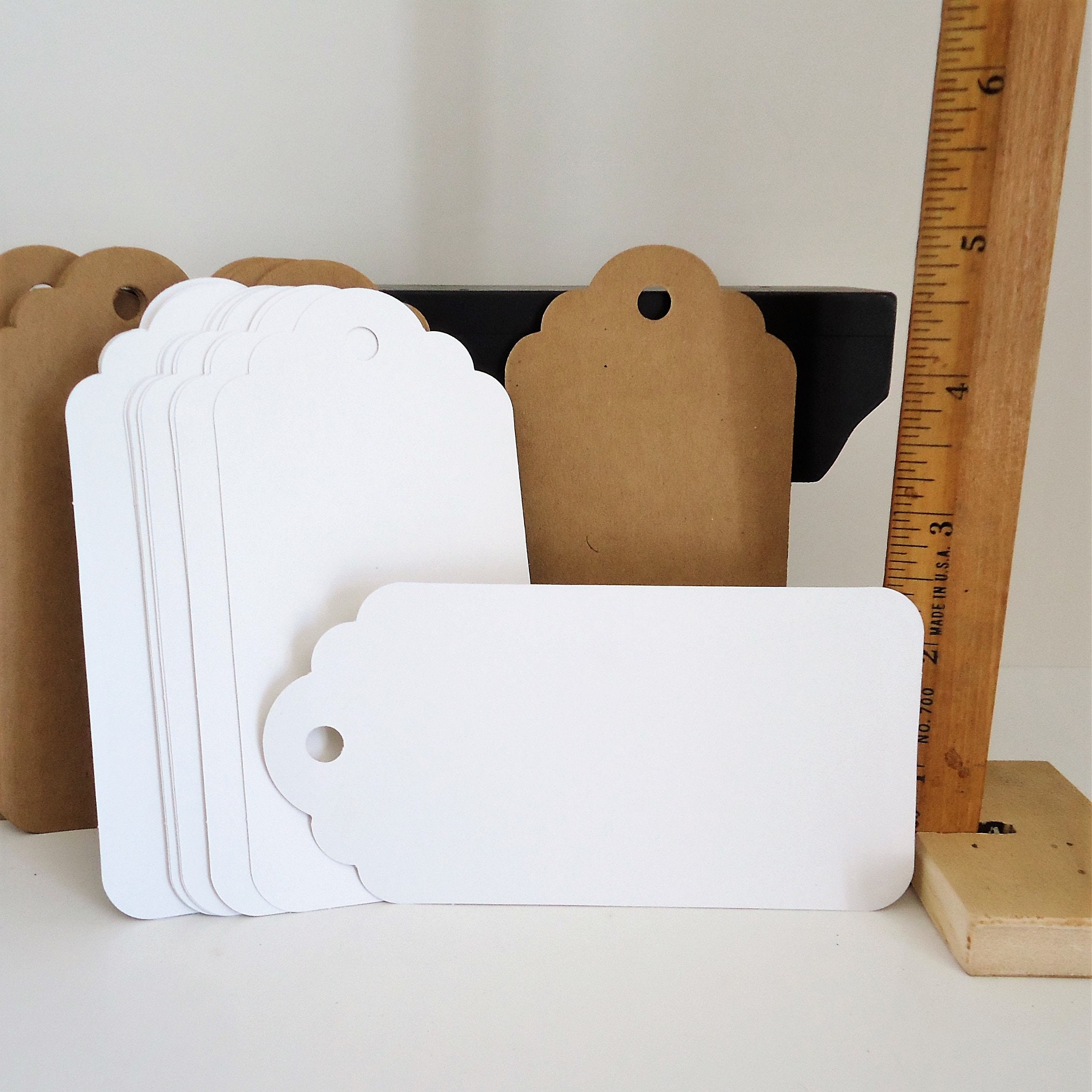 cardstock tags large white string tag natural kraft pricing Etsy
